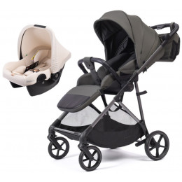 Прогулочная коляска Peppy Amici с автокреслом Rise Milk Antrazit рама Grey