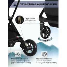 Прогулочная коляска Sweet Baby Aura + автокресло Elegante Plus с базой i-Size ISOFIX DK780 Dark Blue