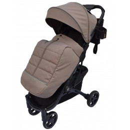 Коляска прогулочная Peppy Polo sandstone черная рама, сумка