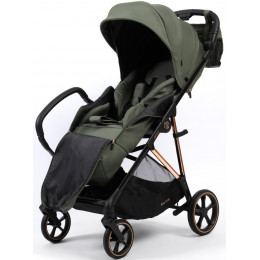 Прогулочная коляска Peppy Amici с автокреслом Rise Black Green рама Gold