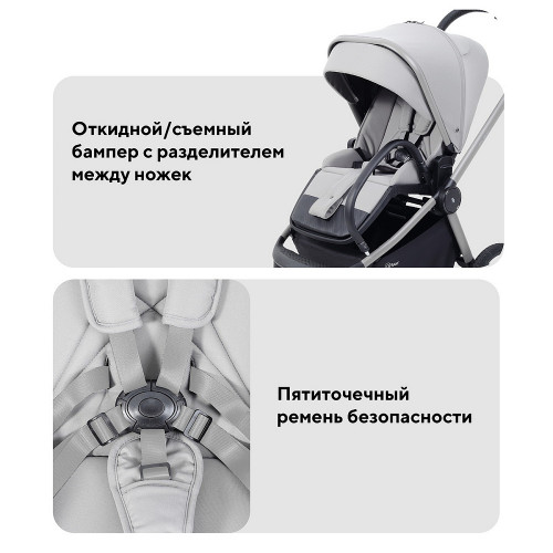 Детская прогулочная коляска Rant Flex Color с автокреслом Evomax Black Stone Grey