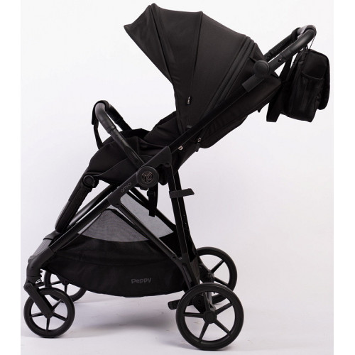 Прогулочная коляска Peppy Amici с автокреслом Rise Milk Black рама Black