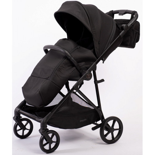 Прогулочная коляска Peppy Amici с автокреслом Rise Milk Black рама Black