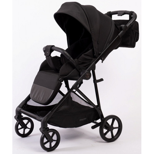 Прогулочная коляска Peppy Amici с автокреслом Rise Milk Black рама Black