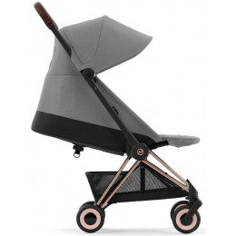 Коляска Cybex Coya Rosegold Frame Cloud G i-Size Magic Black Mirage Grey с дождевиком и бампером