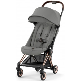 Коляска Cybex Coya Rosegold Frame Cloud G i-Size Magic Black Mirage Grey с дождевиком и бампером