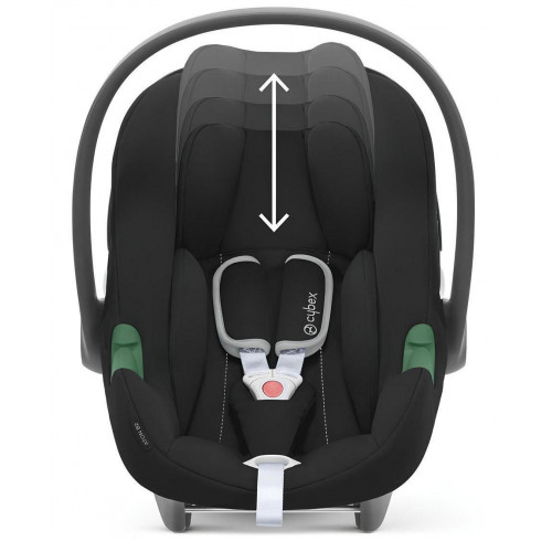 Коляска Cybex Coya Rosegold Frame Aton B2 i-Size Volcano Black Leaf Green с дождевиком и бампером