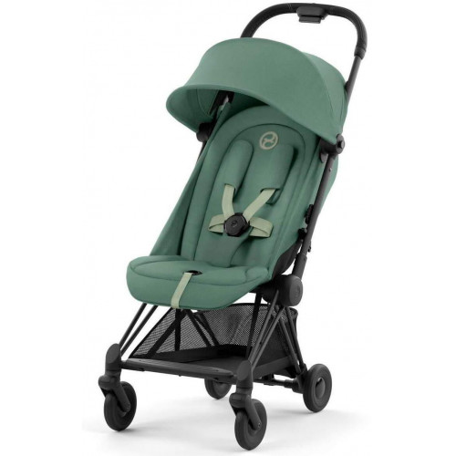 Коляска Cybex Coya Matt Black Frame Cloud T i-Size Leaf Green Plus Leaf Green с дождевиком