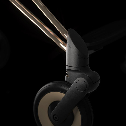 Коляска Cybex Coya Rosegold Frame Aton B2 i-Size Volcano Black Leaf Green с дождевиком и бампером