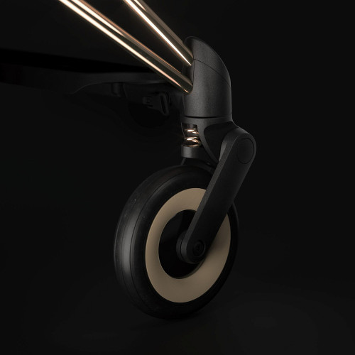 Коляска Cybex Coya Rosegold Frame Aton B2 i-Size Volcano Black Leaf Green с дождевиком и бампером