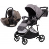 Прогулочная коляска Peppy Amici с автокреслом Verona Brown Grey рама Black Chrome