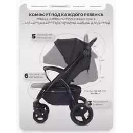 Коляска прогулочная Mowbaby Stormy Black