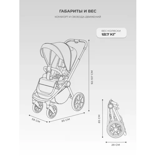 Коляска прогулочная Rant Flex 2025 RA078 Graphite