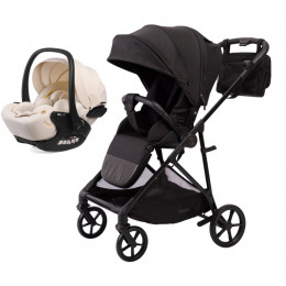 Прогулочная коляска Peppy Amici с автокреслом Verona Beige Black рама Black
