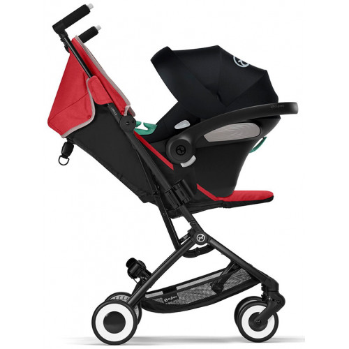 Прогулочная коляска Cybex Libelle BLK Hibiscus Red с дождевиком