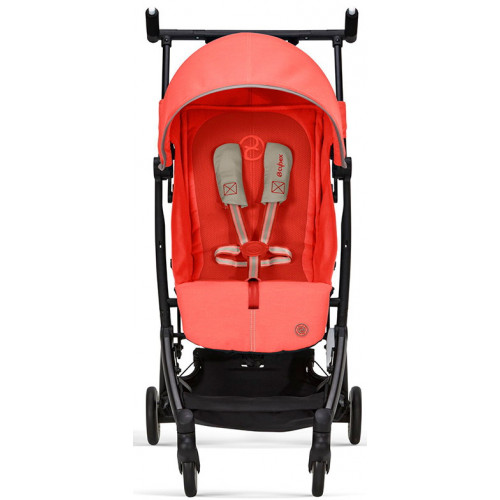 Прогулочная коляска Cybex Libelle BLK Hibiscus Red с дождевиком