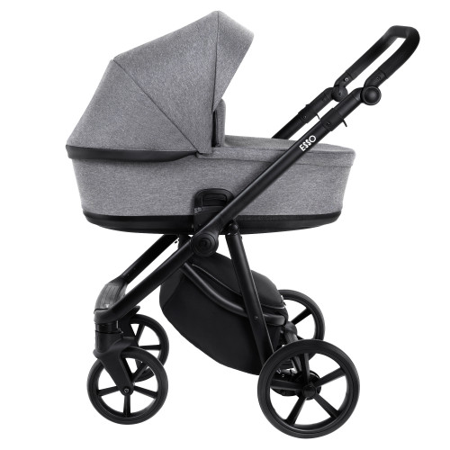 ROAN Коляска 2 в1 Esso короб + прогулка Grey/Black/руч.(2 места)