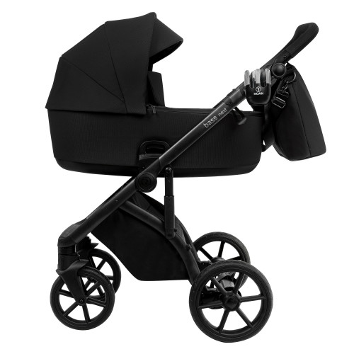 ROAN Коляска 2 в1 Bass Next короб + прогулка Caviar Black/Black/руч.Black(2 места)
