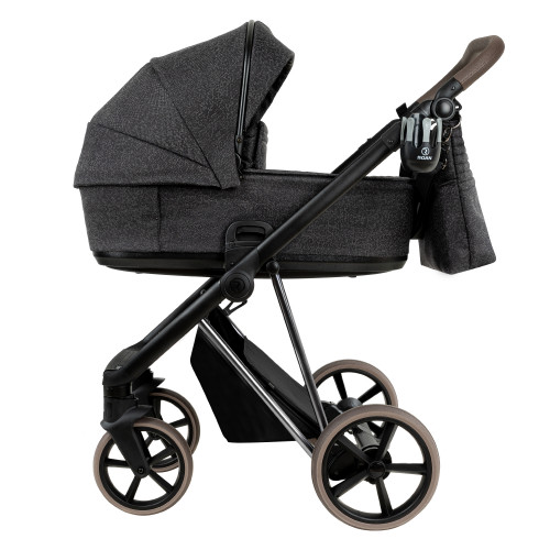 ROAN Коляска 2 в1 Sol Luxury короб + прогулка Pixel/Dark/Nickel/руч.Cappuccino/к.Capp(2 места)