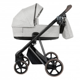 ROAN Коляска 2 в1 Sol Luxury короб + прогулка Pixel/Light/Nickel/руч.Cappuccino/к.Cap(2 места)