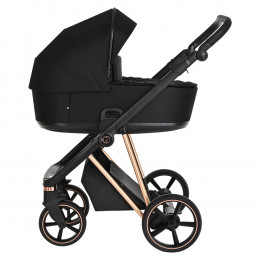 ROAN Коляска 2 в1 Sol Lux короб + прогулка Raven/Rose Gold/руч.Черный(2 места)