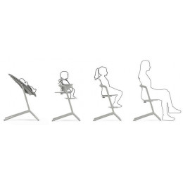 Стульчик для кормления Cybex Lemo 4 в 1 с мягкими чехлами Comfort Inlay Suede Grey/Stunning Black