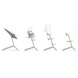 Стульчик для кормления Cybex Lemo 4 в 1 с мягкими чехлами Comfort Inlay Suede Grey/Stunning Black