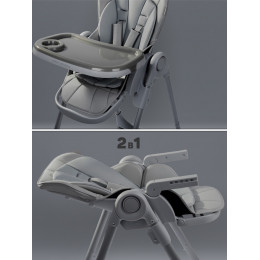 Стульчик для кормления Amarobaby Gourmet серый