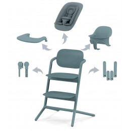 Стульчик для кормления Cybex Lemo 4 в 1 с мягкими чехлами Comfort Inlay Stone Blue/Stone Blue