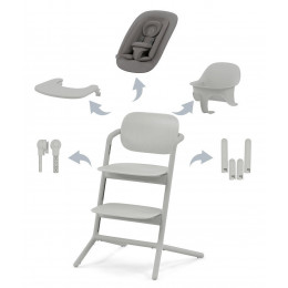 Стульчик для кормления Cybex Lemo 4 в 1 с мягкими чехлами Comfort Inlay Suede Grey/Suede Grey