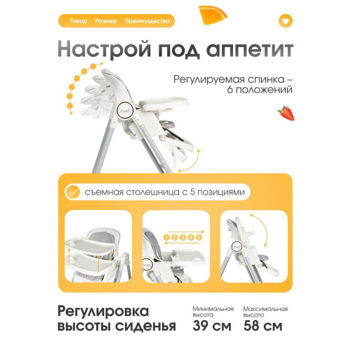 Стульчик для кормления Costa Mercy CMR-3,белый