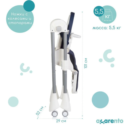 Стульчик для кормления Acarento Marmellata dark blue