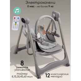 Стульчик для кормления Amarobaby Legacy многофункциональный серый