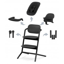 Стульчик для кормления Cybex Lemo 4 в 1 с мягкими чехлами Comfort Inlay Stunning Black/Stone Blue