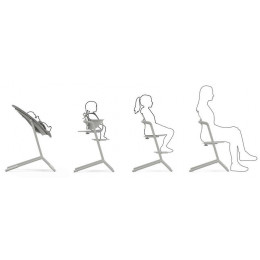 Стульчик для кормления Cybex Lemo 4 в 1 с мягкими чехлами Comfort Inlay Suede Grey/Pearl Pink