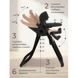 Стульчик для кормления - Электрокачели Sweet Baby Fiesta Black Beige