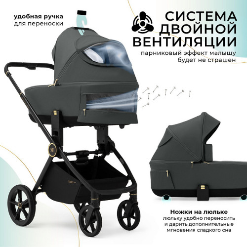 Детская коляска Sweet Baby Stella Plus Therma 2 в 1 427415 Dark Grey