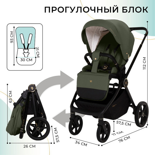 Детская коляска Sweet Baby Stella Plus Therma 2 в 1 427416 Green