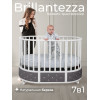 Кроватка-трансформер 7в1 Sweet Baby Brillantezza на колесах Белая/серая