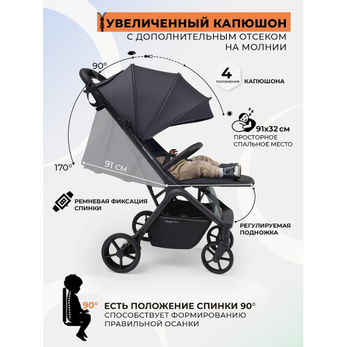 Прогулочная коляска Sweet Baby Aura Plus Basic SBL 427573 Grey
