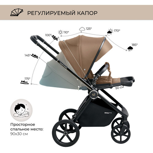 Детская коляска Sweet Baby Elegante 2 в 1 Chrome Brown