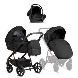 Детская коляска Tutis Viva 6 Plus Essential 3 в 1 с автокреслом Elo Lux EduSky Black 1612070 Caviar