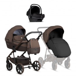Детская коляска Tutis Viva 6 Plus Essential 3 в 1 с автокреслом Elo Lux EduSky Black 1612067 Espresso