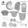 TUTIS Коляска 3 в1 NANNI люлька-пер+ короб+прогулка Кожа Grey