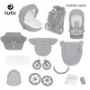 Детская коляска 2 в 1 Tutis Nanni 7 Кожа Light Silver