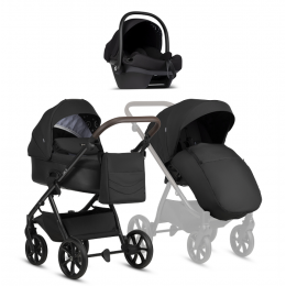 Детская коляска Tutis Leo 3 Plus 3 в 1 с автокреслом Elo Lux EduSky Black 1582201 Black